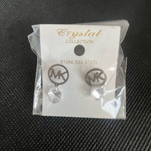 Michael Kors Stainless Steel Earrings with Crystal Drops